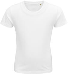 SOL'S Gyerek PIONEER organikus kereknyakú rövid ujjú póló, SOL'S SO03578, White-8A (so03578wh-8a)