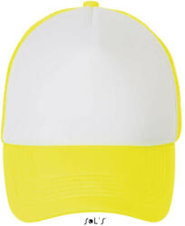 SOL'S Uniszex hálós 5 paneles baseball sapka, SOL'S SO01668, White/Neon Yellow-U (so01668wh-ney-u)