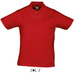 SOL'S Férfi PRESCOTT rövid ujjú galléros pamut piké póló, SOL'S SO11377, Red-3XL (so11377re-3xl)