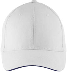 Sol'S Uniszex vastag 6 paneles pamut baseball sapka, SOL'S SO88100, White/French Navy-U (so88100wh-fn-u)