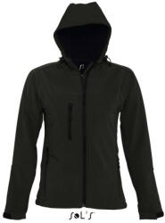 SOL'S Női REPLAY kapucnis cipzáras softshell dzseki, SOL'S SO46802, Black-2XL (so46802bl-2xl)