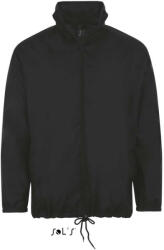 SOL'S Uniszex széldzseki, gallérba rejtett kapucnival, SOL'S SO01618, Black-3XL (so01618bl-3xl)