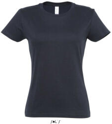 SOL'S Női IMPERIAL környakú rövid ujjú pamut póló, SOL'S SO11502, Navy-2XL (so11502nv-2xl)
