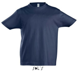 SOL'S Gyerek IMPERIAL KIDS környakas rövid ujjú pamut póló, SOL'S SO11770, French Navy-6A (so11770fn-6a)