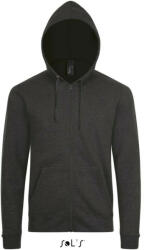 SOL'S Uniszex cipzáras kapucnis pulóver, SOL'S SO01714, Charcoal Melange-XL (so01714chme-xl)