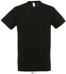 SOL'S Uniszex REGENT kereknyakú rövid ujjú pamut póló, SOL'S SO11380, Deep Black-L (so11380dbl-l)
