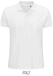 SOL'S Férfi PLANET organikus rövid ujjú galléros póló, SOL'S SO03566, White-L (so03566wh-l)