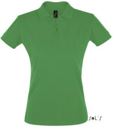SOL'S Női PERFECT három gombos rövid ujjú galléros piké pamut póló, SOL'S SO11347, Kelly Green-L (so11347kl-l)