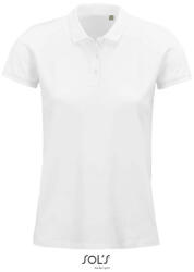 SOL'S Női PLANET organikus rövid ujjú galléros póló, SOL'S SO03575, White-L (so03575wh-l)