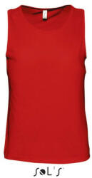SOL'S Férfi JUSTIN ujjatlan pamut póló-trikó, SOL'S SO11465, Red-L (so11465re-l)