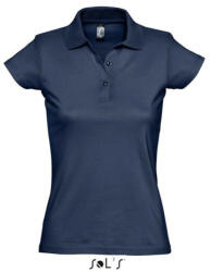 SOL'S Női PRESCOTT rövid ujjú galléros pamut piké póló, SOL'S SO11376, French Navy-XL (so11376fn-xl)