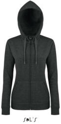 SOL'S Női cipzáras kapucnis pulóver, SOL'S SO47900, Charcoal Melange-XL (so47900chme-xl)