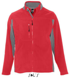SOL'S Férfi NORDIC kétszínű cipzáras polár pulóver, SOL'S SO55500, Red-2XL (so55500re-2xl)
