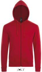 SOL'S Uniszex cipzáras kapucnis pulóver, SOL'S SO01714, Red-XL (so01714re-xl)