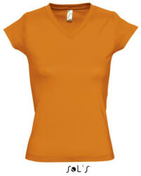 SOL'S Női MOON V-nyakú rövid ujjú pamut póló, SOL'S SO11388, Orange-2XL (so11388or-2xl)