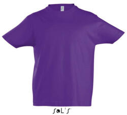 SOL'S Gyerek IMPERIAL KIDS környakas rövid ujjú pamut póló, SOL'S SO11770, Dark Purple-6A (so11770dp-6a)