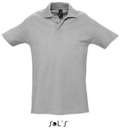 SOL'S Férfi WINTER II rövid ujjú három gombos galléros piké póló, SOL'S SO11362, Grey Melange-M (so11362gm-m)