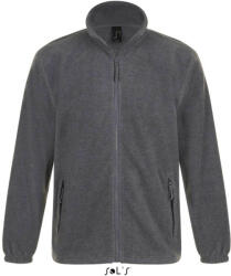 SOL'S Uniszex NORTH cipzáras polár pulóver, SOL'S SO55000, Grey Melange-3XL (so55000gm-3xl)