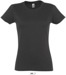 SOL'S Női IMPERIAL környakú rövid ujjú pamut póló, SOL'S SO11502, Dark Grey-2XL (so11502dg-2xl)
