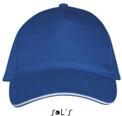 Sol'S Uniszex pamut 5 paneles baseball sapka, SOL'S SO00594, Royal Blue/White-U (so00594ro-wh-u)