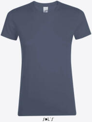 SOL'S Női REGENT kereknyakú rövid ujjú pamut póló, SOL'S SO01825, Denim-S (so01825de-s)