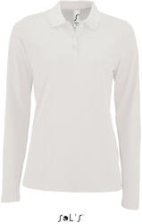 SOL'S Női PERFECT hosszú ujjú galléros piké póló, SOL'S SO02083, White-L (so02083wh-l)