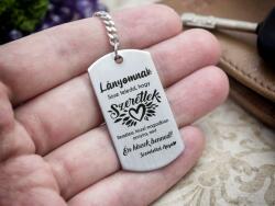 R.M. ékszer Hiszek benned, lányom - anyától gravírozott acél kulcstartó lánynak (14157-RM-D)