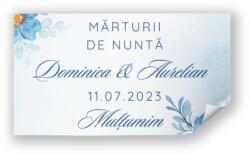 Personal Autocolant pentru mărturii - Flori albastre Selectați cantitatea: 20 buc - 40 buc
