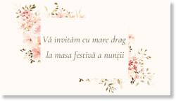 Personal Card invitație masa festivă - Spring time Selectați cantitatea: 1 buc - 10 buc