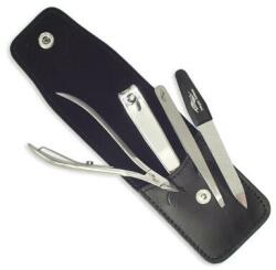 Erlinda Solingen Set de manichiură 4 articole, 00476, negru - Erlinda Solingen Top Grain Manicure Set