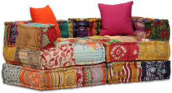  Canapea puf modulară cu 2 locuri, petice, material textil (244977)