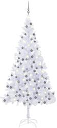 Brad de crăciun pre-iluminat cu set globuri, 210 cm, 910 ramuri (3077667)