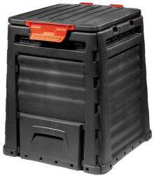 Lada compost / compostor gradina, Curver E-Composter, din PVC, negru, 65 x 65 x 75 cm, 320 L (8058059)