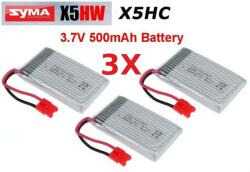 SYMA X5HC-11-Battery-500mAh-ás Akkumulátor gyári 3, 7V 500mAh. piros csatlakozós 3db