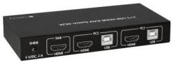 TECHLY 2x1 USB HDMI KVM Switch 4Kx2K IDATA KVM-HDMI2U KVM kapcsoló Fekete (IDATA-KVM-HDMI2U)