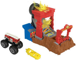 Mattel Hot Wheels Monster Trucks Entry Challenge Arena Smashers Provocarea Fire Crash (MTHNB87_HNB90) - mtoys