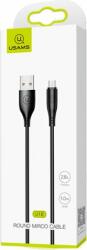 USAMS USB apa - MicroUSB apa Adat- és töltőkábel 1m - Fekete (SJ268USB01)