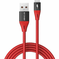 BlitzWolf USB Lightning Încărcător/date roșu 1.8m BW-MF10 PRO RED