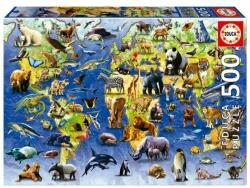 Educa 500 db-os puzzle - 100 veszélyeztetett faj (19908) (19908)