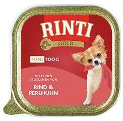 RINTI Dog Gold Mini kád marhahús+gyöngy 100g