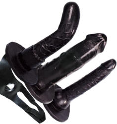 Orion Комплект пенис колани "strap black" 3 бр. сменяеми