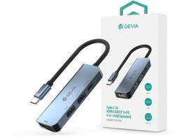 DEVIA USB Type-C - 2xUSB 3.0 + PD + HDMI elosztó/adapter - Devia Leopard 4in1 Hub (Updated) - s