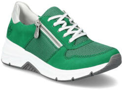 RIEKER női sportos fűzős cipzáras félcipő zöld színű 48135-52
