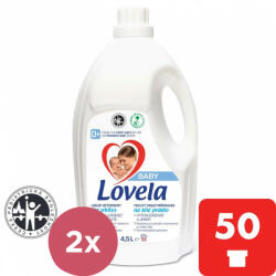 Lovela 2x LOVELA Baby folyékony mosószer fehér ágyneműhöz 4, 5 l / 50 mosás