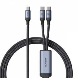 JOYROOM 2in1 USB-C - USB-C + USB-C Speedy Kábel - 1.5m 100W - Fekete (SA21-1T2)