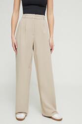 Abercrombie & Fitch nadrág női, bézs, magas derekú széles - bézs 30 - answear - 29 990 Ft