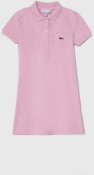 Lacoste gyerek pamutruha rózsaszín, mini, egyenes - rózsaszín 128