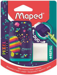 Maped Hegyező és radír, kétlyukú, tartályos, pótradírral, MAPED "Pixel Party Connect (IMA049222) - bestoffice