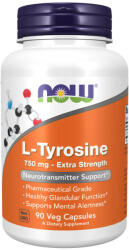 NOW L-Tyrosine 750 mg, Extra Strength (90 Capsule Vegetale)
