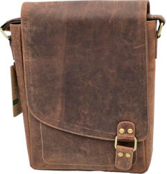  Borseta de Umar Pentru Barbati Premium din Piele Naturala de Vanat, HUNTER Brand: 24 x 30 x 9 cm, Maro